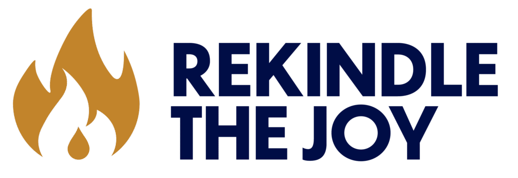 Fire icon with text, "Rekindle the Joy"